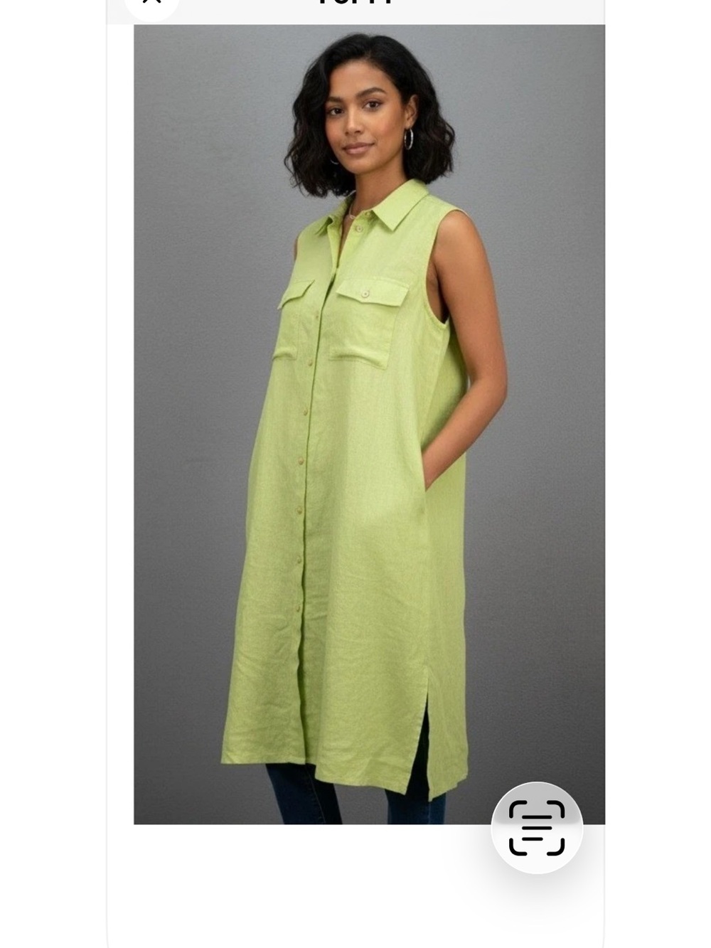 Chico's Linen Side Slit Tunic/Dress Size 2(L)